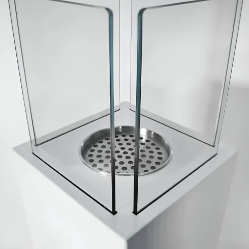 Camino a Bioetanolo a Colonna 110cm Bianco 3kW da Giardino Moderno