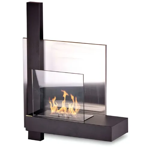 Camino a Bioetanolo 1,5L da Parete Ecologico Nero Moderno 3,5 KW