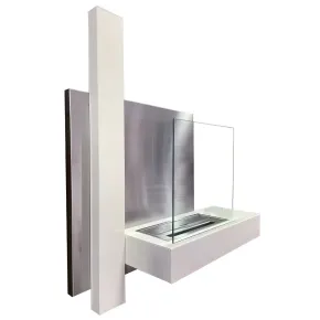 Camino a Bioetanolo 1,5L da Parete Ecologico Bianco Moderno 3,5 KW
