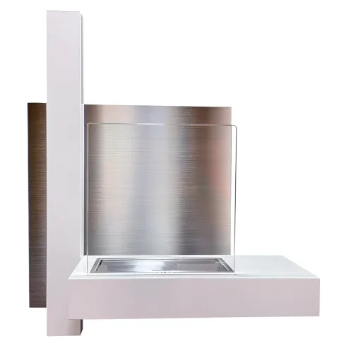 Camino a Bioetanolo 1,5L da Parete Ecologico Bianco Moderno 3,5 KW