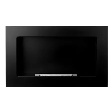 Camino a Bioetanolo da Incasso 2kW Nero in Acciaio Inox 65x12x40 cm