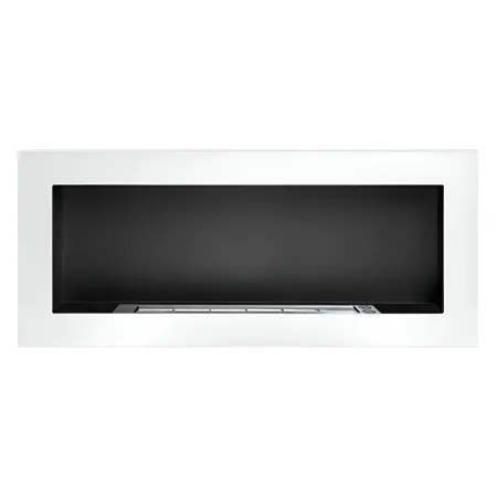 Camino a Bioetanolo da Incasso 2,5kW Bianco Acciaio Inox 90x12x40 cm