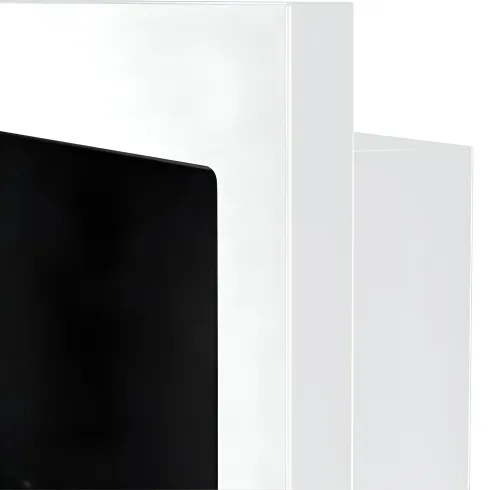 Camino a Bioetanolo da Incasso 2,5kW Bianco Acciaio Inox 90x12x40 cm
