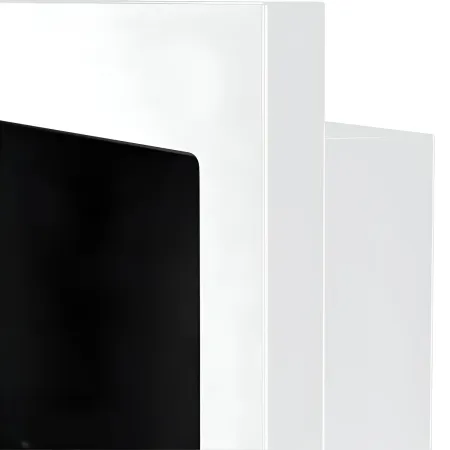 Camino a Bioetanolo da Incasso 2,5kW Bianco Acciaio Inox 90x12x40 cm