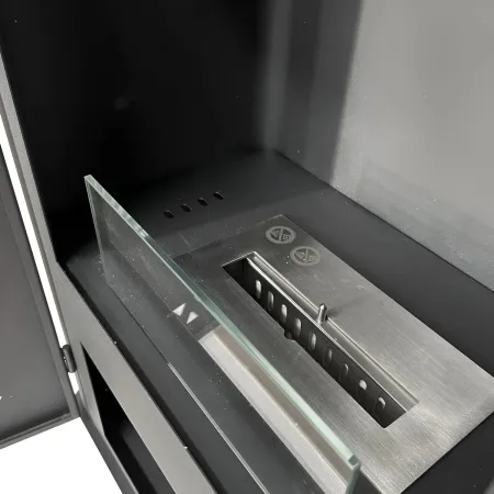 Stufa a Bioetanolo 1,2L da Pavimento 3,4 kW in Acciaio Inox Nero