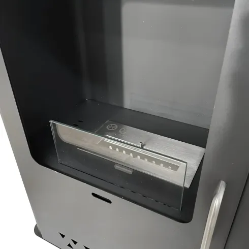 Stufa a Bioetanolo 1,2L da Pavimento 3,4 kW in Acciaio Inox Nero