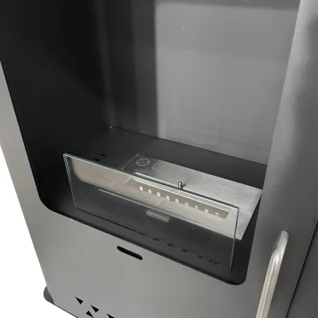 Stufa a Bioetanolo 1,2L da Pavimento 3,4 kW in Acciaio Inox Nero