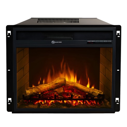 Insero Camino Elettrico da Incasso 1800 W Termostato Digitale Nero