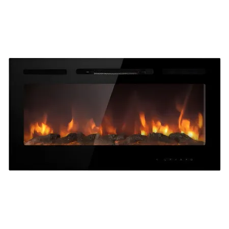 Camino Elettrico da Parete 1500 W Vetro Temperato LED Multicolore
