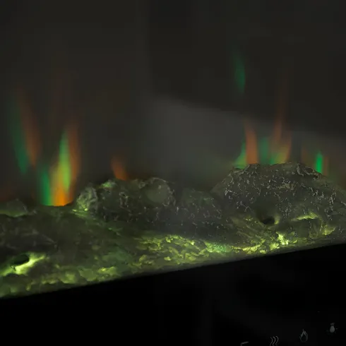 Camino Elettrico da Parete 1500 W Vetro Temperato LED Multicolore
