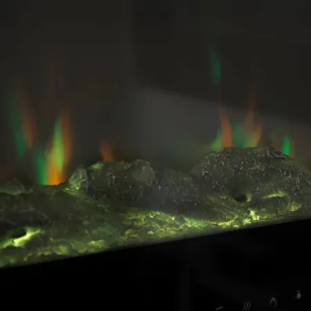 Camino Elettrico da Parete 1500 W Vetro Temperato LED Multicolore