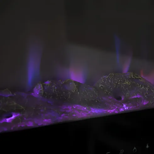 Camino Elettrico da Parete 1500 W Vetro Temperato LED Multicolore