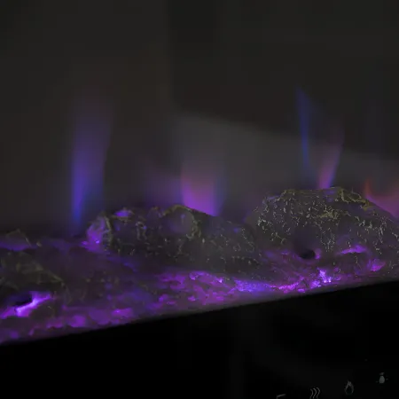 Camino Elettrico da Parete 1500 W Vetro Temperato LED Multicolore