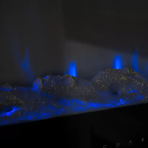 Camino Elettrico da Parete 1500 W Vetro Temperato LED Multicolore