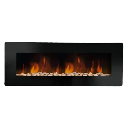 Camino Elettrico da Parete 1800 W Vetro Temperato LED Telecomando