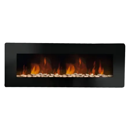 Camino Elettrico da Parete 1800 W Vetro Temperato LED Telecomando
