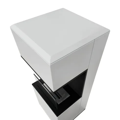 Biocamino da Pavimento con Bruciatore 1,2L Bianco 3,2kW Acciaio Inox