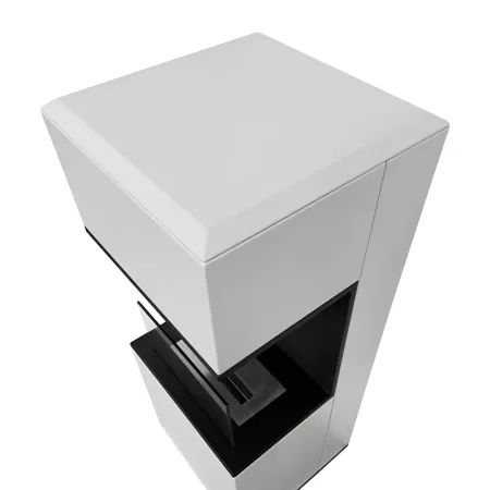 Biocamino da Pavimento con Bruciatore 1,2L Bianco 3,2kW Acciaio Inox