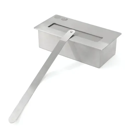 Biocamino da Pavimento con Bruciatore 1,2L Bianco 3,2kW Acciaio Inox