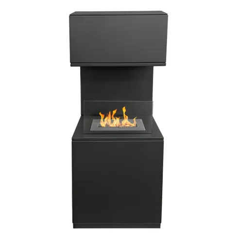 Biocamino da Pavimento con Bruciatore 1,2L Nero 3,2kW Acciaio Inox