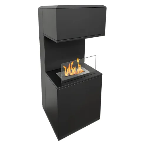 Biocamino da Pavimento con Bruciatore 1,2L Nero 3,2kW Acciaio Inox