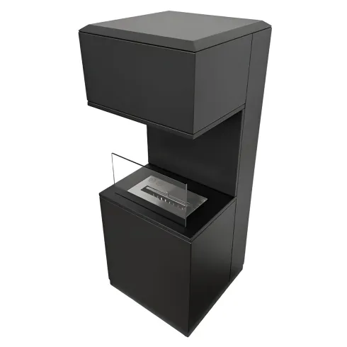 Biocamino da Pavimento con Bruciatore 1,2L Nero 3,2kW Acciaio Inox