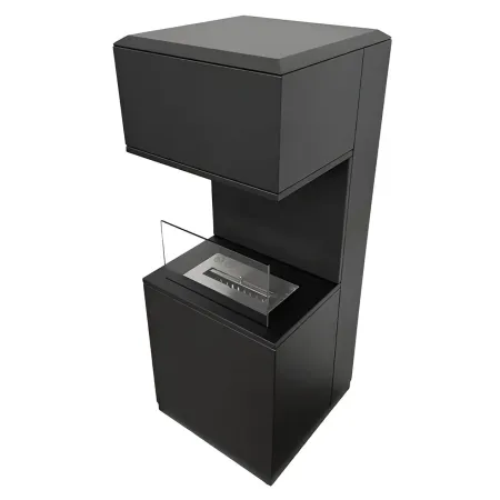 Biocamino da Pavimento con Bruciatore 1,2L Nero 3,2kW Acciaio Inox