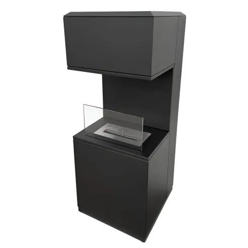 Biocamino da Pavimento con Bruciatore 1,2L Nero 3,2kW Acciaio Inox
