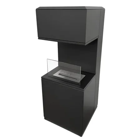 Biocamino da Pavimento con Bruciatore 1,2L Nero 3,2kW Acciaio Inox