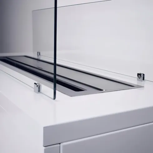 Camino a Bioetanolo da Pavimento 4,5L Bianco Autoportante 4kW Moderno