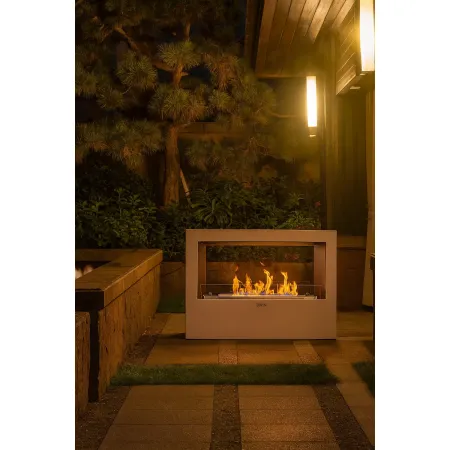 Camino a Bioetanolo 4,5L Bianco da Appoggio 4kW da Interno Esterno