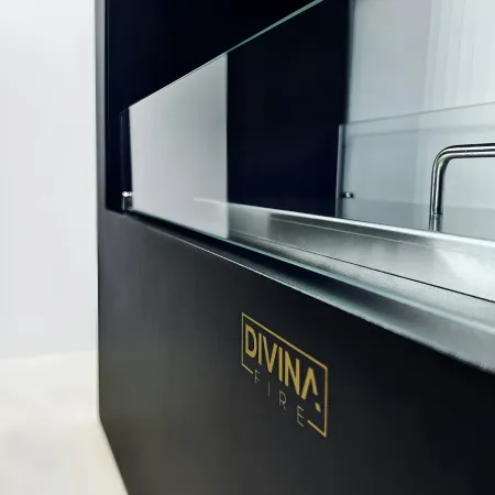 Camino a Bioetanolo 4,5L Nero da Appoggio 4kW da Interno Esterno