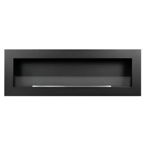 Biocamino da Parete 1,25L 120x40 cm Nero Acciaio Vetro Temperato 3kW