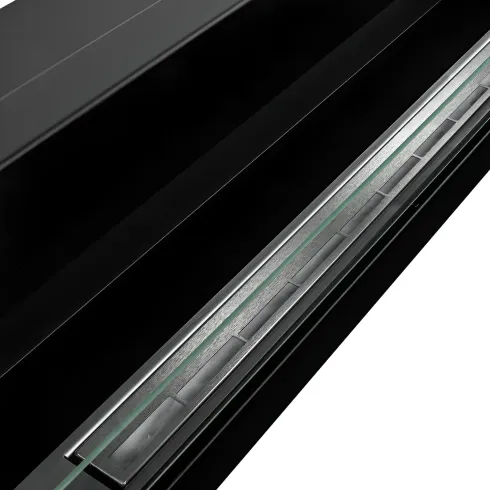 Biocamino da Incasso 1,25L 120x40 cm Nero 3kW con Vetro Fiamma Reale