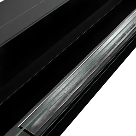 Biocamino da Incasso 1,25L 120x40 cm Nero 3kW con Vetro Fiamma Reale
