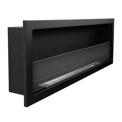 Camino Ecologico Bioetanolo 120x40 cm da Incasso a Parete Nero 3kW