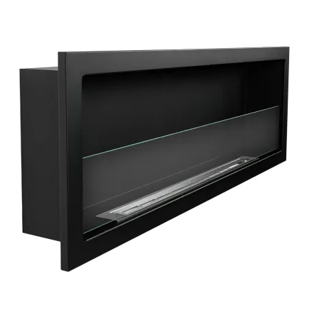 Camino Ecologico Bioetanolo 120x40 cm da Incasso a Parete Nero 3kW