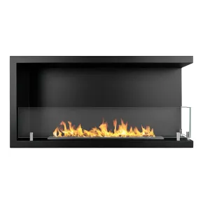 Camino a Bioetanolo 1,5L Nero Angolare a Destra da Incasso 90x45 cm