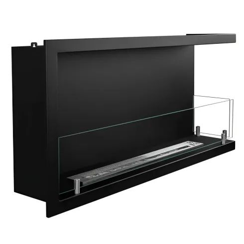 Camino a Bioetanolo 1,5L Nero Angolare a Destra da Incasso 90x45 cm
