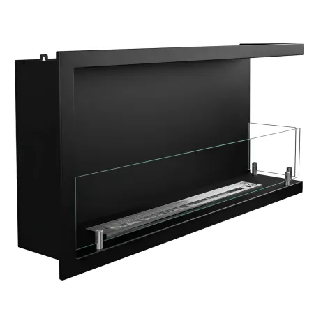 Camino a Bioetanolo 1,5L Nero Angolare a Destra da Incasso 90x45 cm