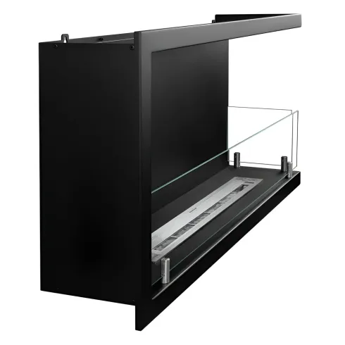 Camino a Bioetanolo 1,5L Nero Angolare a Destra da Incasso 90x45 cm