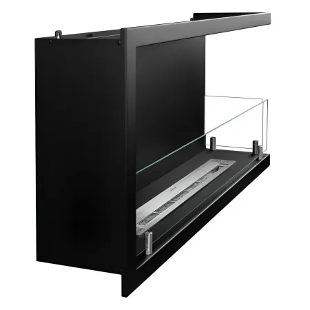 Camino a Bioetanolo 1,5L Nero Angolare a Destra da Incasso 90x45 cm