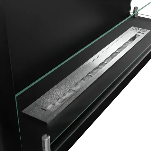 Camino a Bioetanolo 1,5L Nero Angolare a Destra da Incasso 90x45 cm