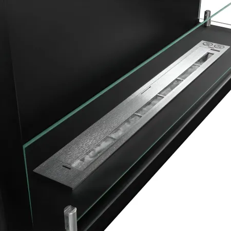 Camino a Bioetanolo 1,5L Nero Angolare a Destra da Incasso 90x45 cm