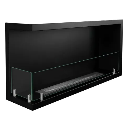 Camino a Bioetanolo 1,5L Nero Angolare a Sinistra da Incasso 90x45 cm