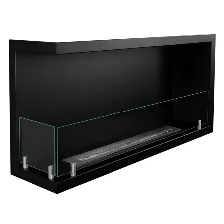 Camino a Bioetanolo 1,5L Nero Angolare a Sinistra da Incasso 90x45 cm