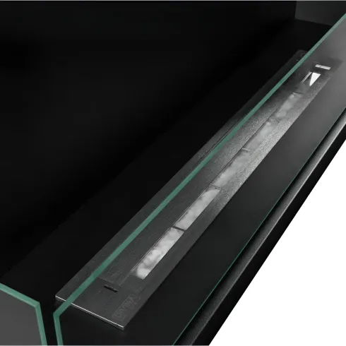 Camino a Bioetanolo 1,5L Nero Angolare a Sinistra da Incasso 90x45 cm
