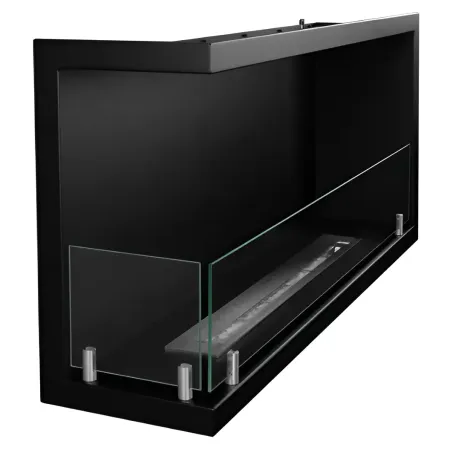 Camino a Bioetanolo 1,5L Nero Angolare a Sinistra da Incasso 90x45 cm