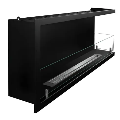 Camino a Bioetanolo 1,5L Nero da Incasso 120x45 cm Angolare a Destra