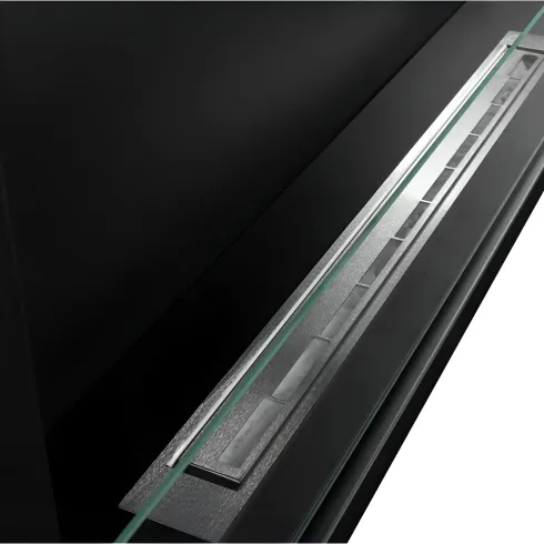 Camino a Bioetanolo 1,5L Nero da Incasso 120x45 cm Angolare a Destra